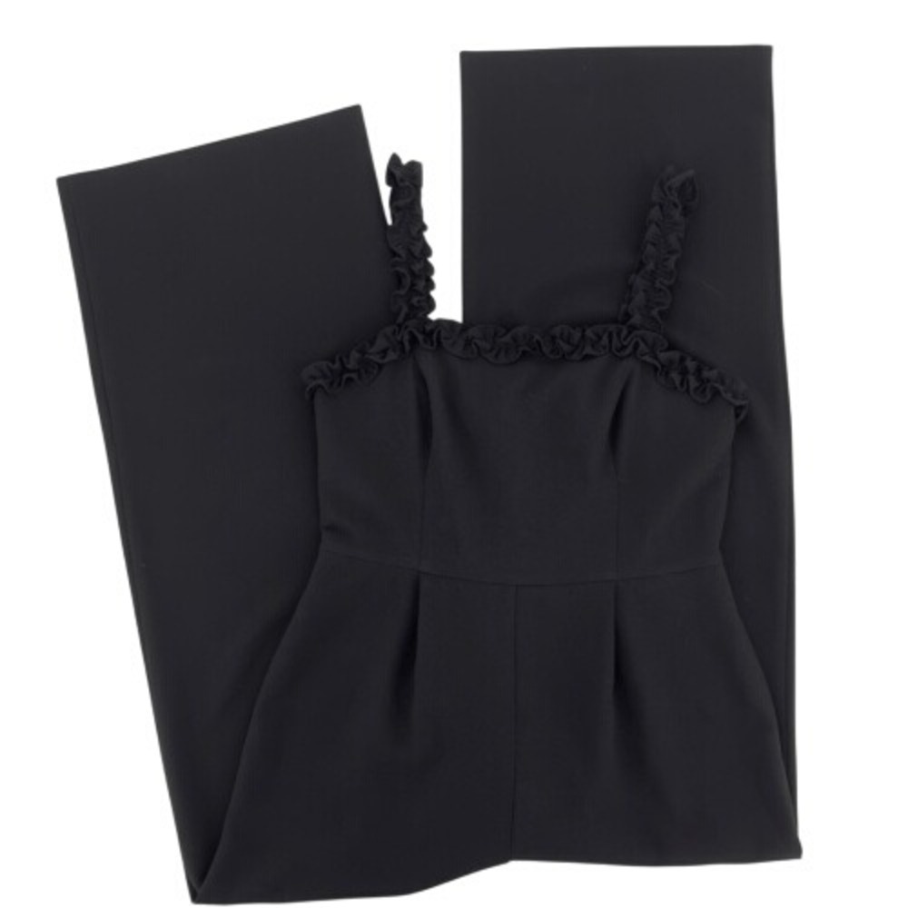 Chelsea28 Black Wide‎ Leg Ruffle Strap Jumpsuit Size 10